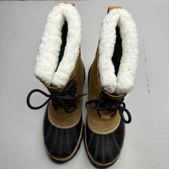 Sz 10 Sorel Men’s Caribou Waterproof Winter Snow Boots Brown Leather Insulated - Picture 9 of 9